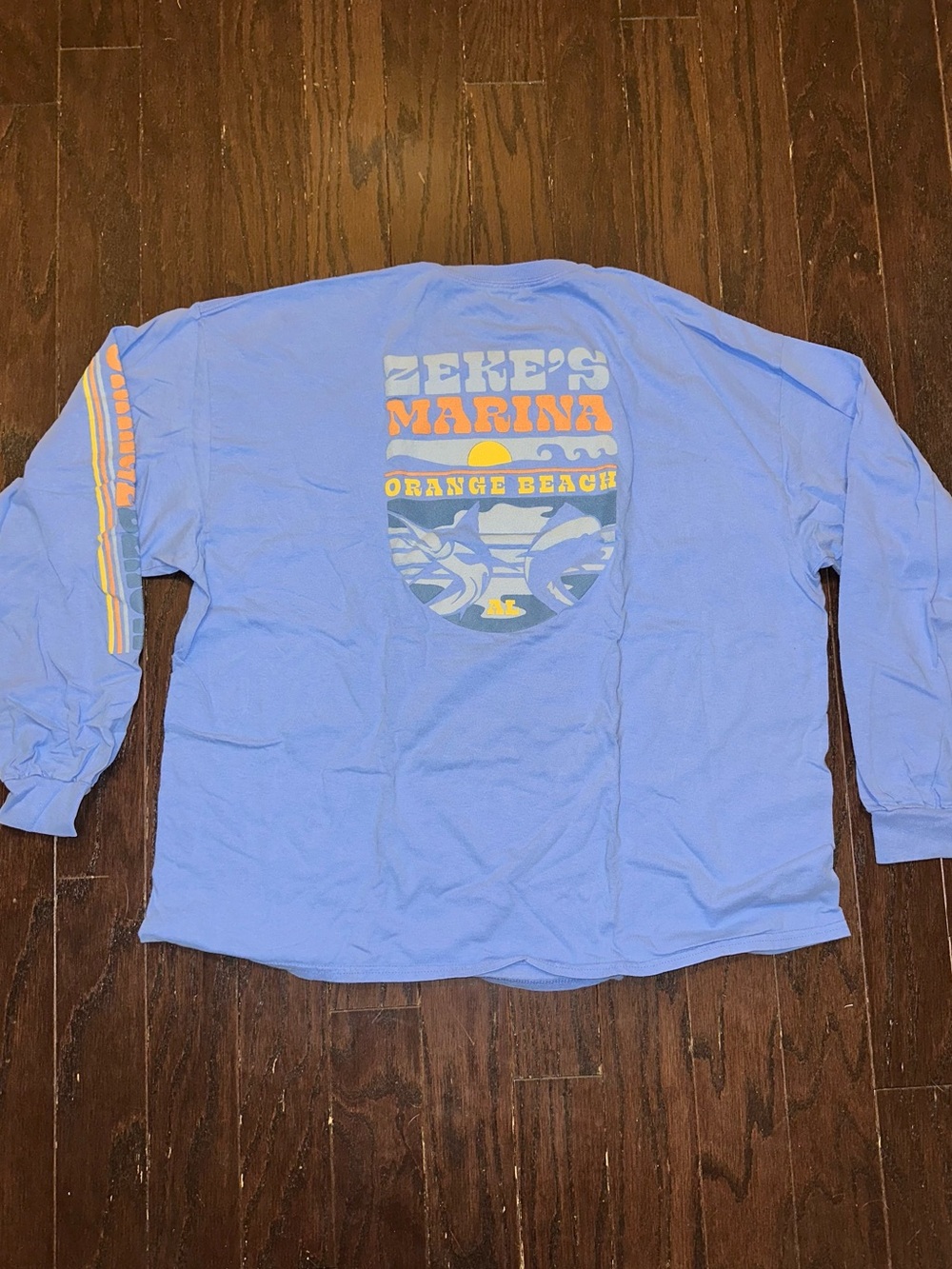 Orange Beach Long-Sleeve Men's Shirt - Light Blue - 2XL